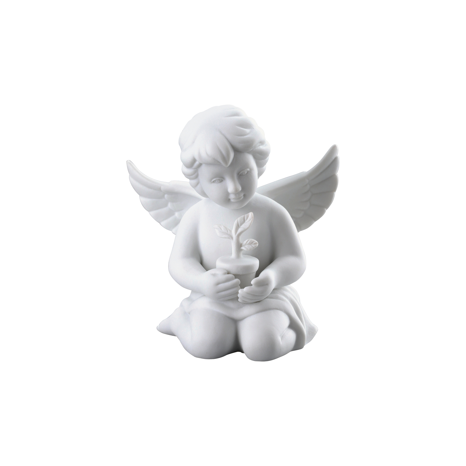 Rosenthal Angels Weiss Matt Engel mit Blumentopf