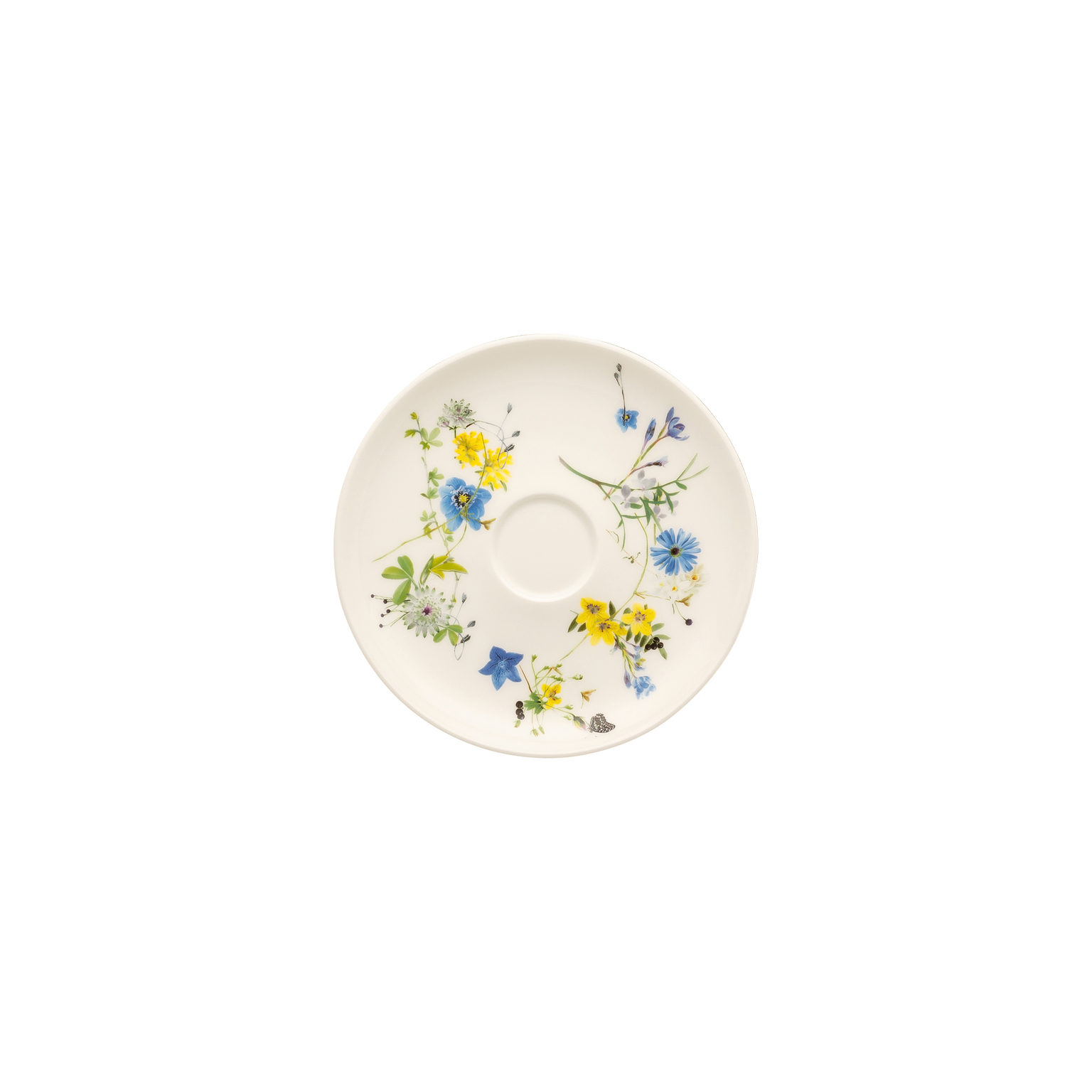 Rosenthal Blau Brillance Bone China Fleurs Des Alpes Kaffee-Untertasse/Coup