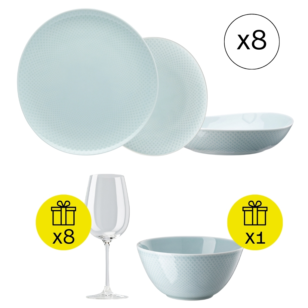Rosenthal Junto Opal Green Modernes Tafelservice für 8, 24-tlg. Geschirr-Set mit Geschenk
