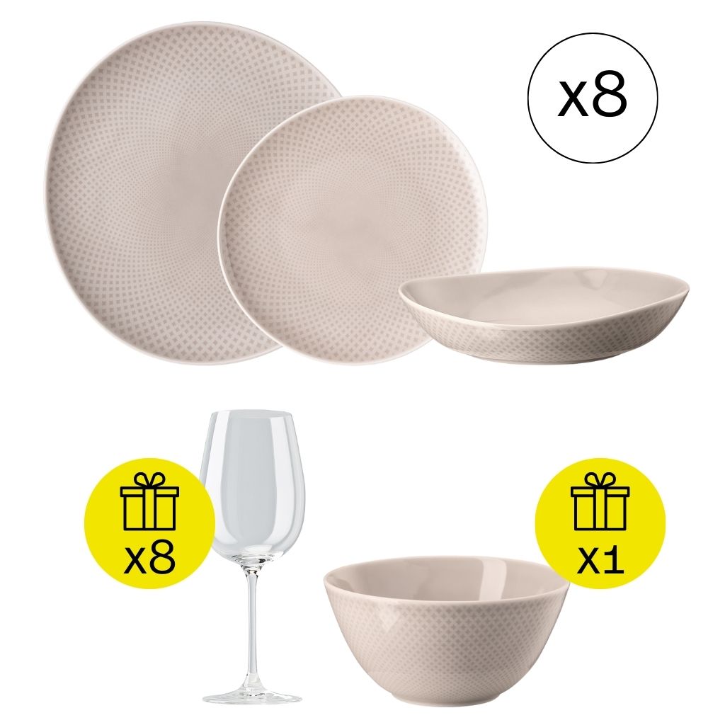 Rosenthal Junto Soft Shell Modernes Tafelservice für 8, 24-tlg. Geschirr-Set mit Geschenk