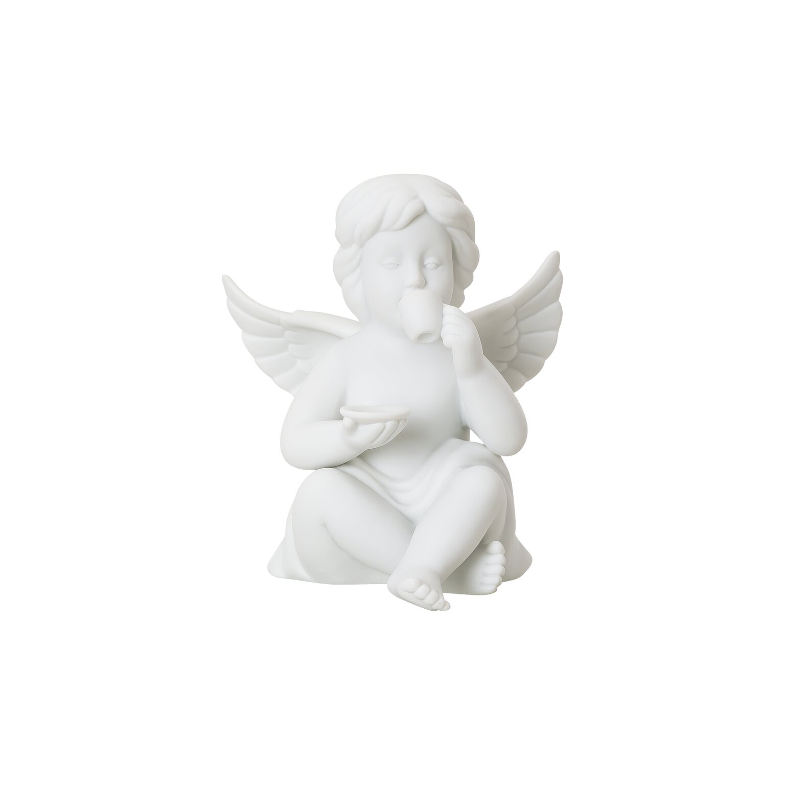 Rosenthal Angels Weiss Matt Engel mit Kaffeetasse
