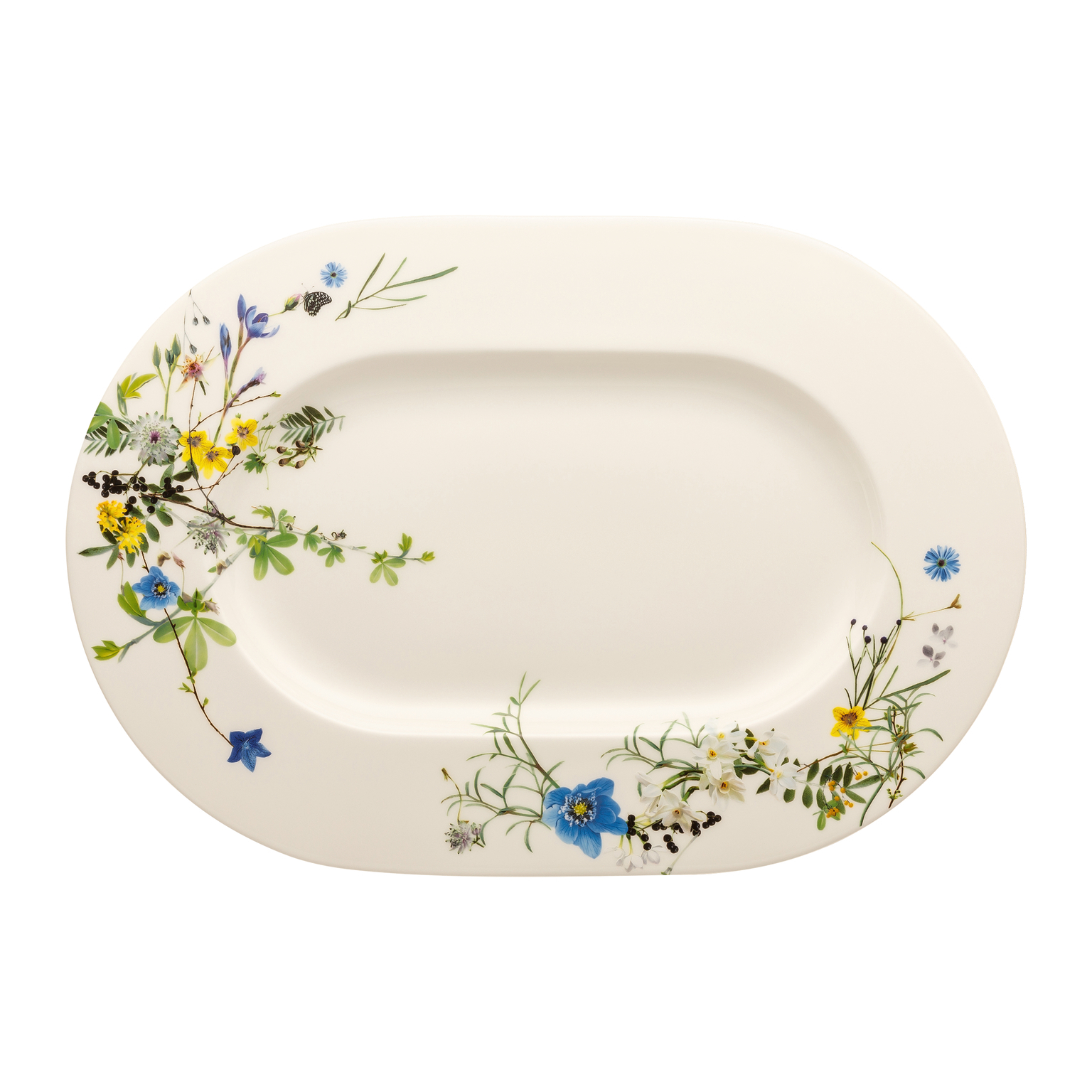 Rosenthal Brillance Bone China Fleurs des Alpes Platte 41 cm
