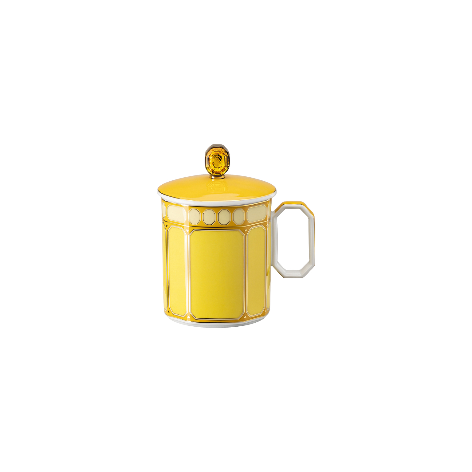 Swarovski x Rosenthal Swarovski SIGNUM Jonquil Becher mit Henkel mit Deckel