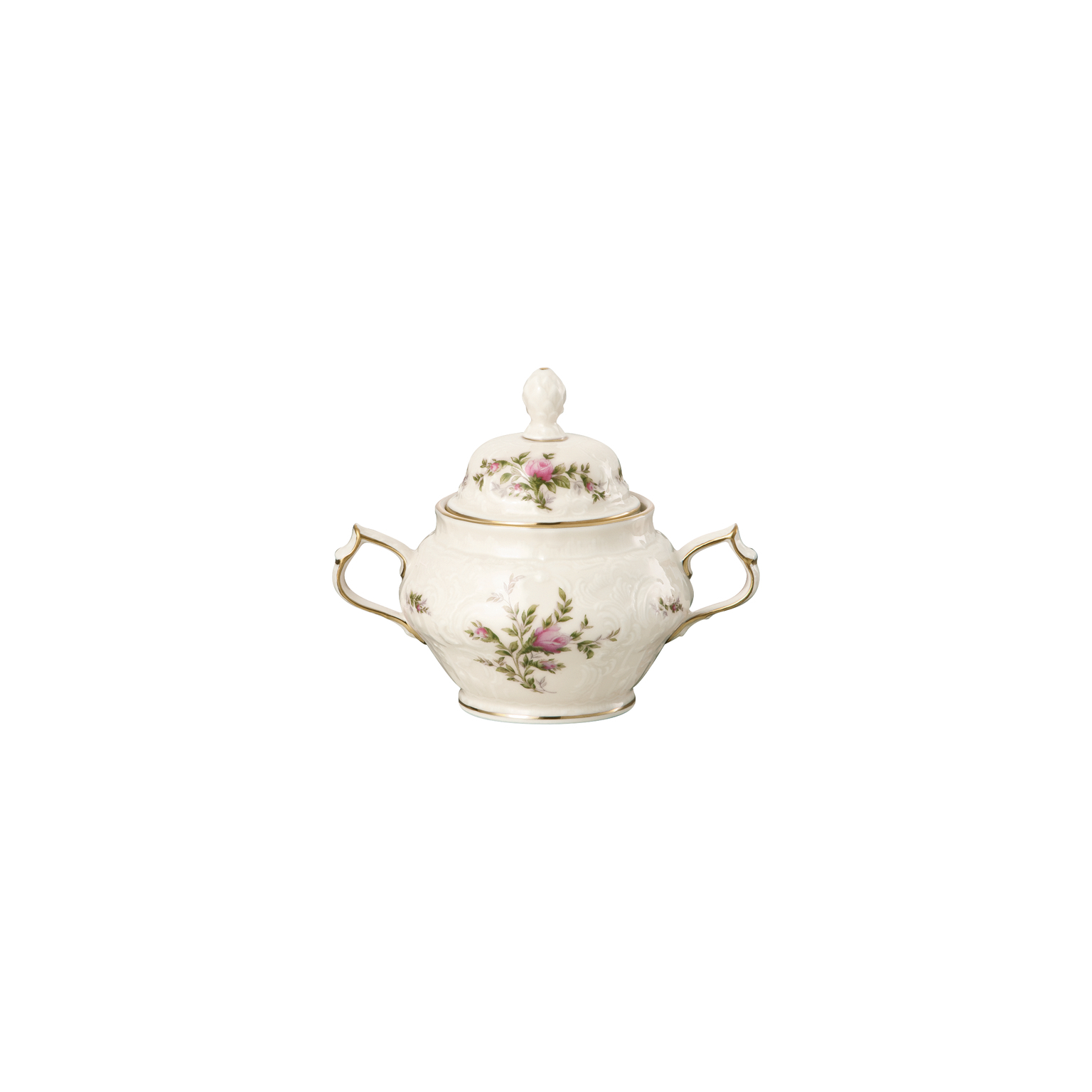 Rosenthal Sanssouci Elfenbein Moosrose neu Poliergold Ramona Zuckerdose 6 Pers.