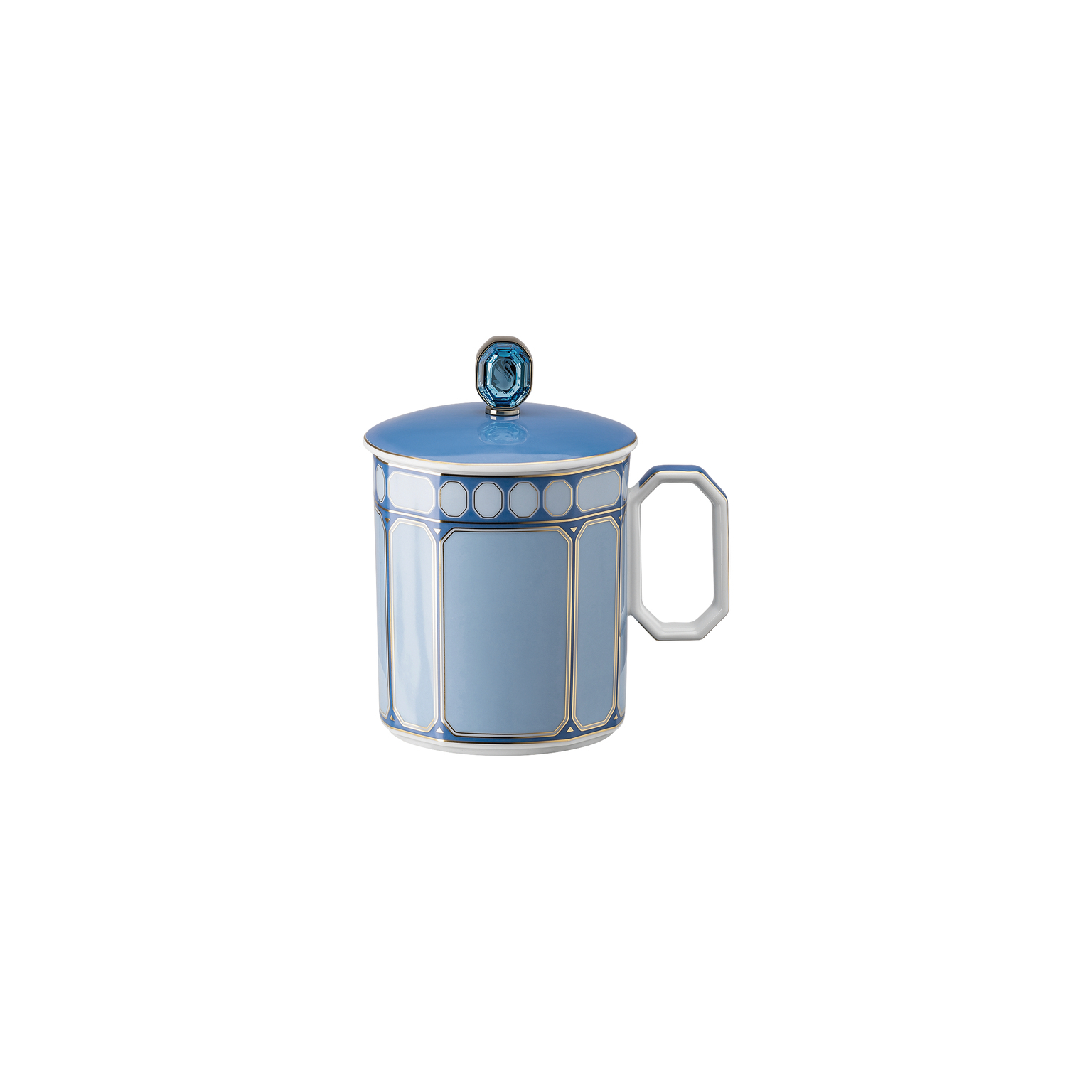 Swarovski x Rosenthal Swarovski SIGNUM Azure Becher mit Henkel mit Deckel