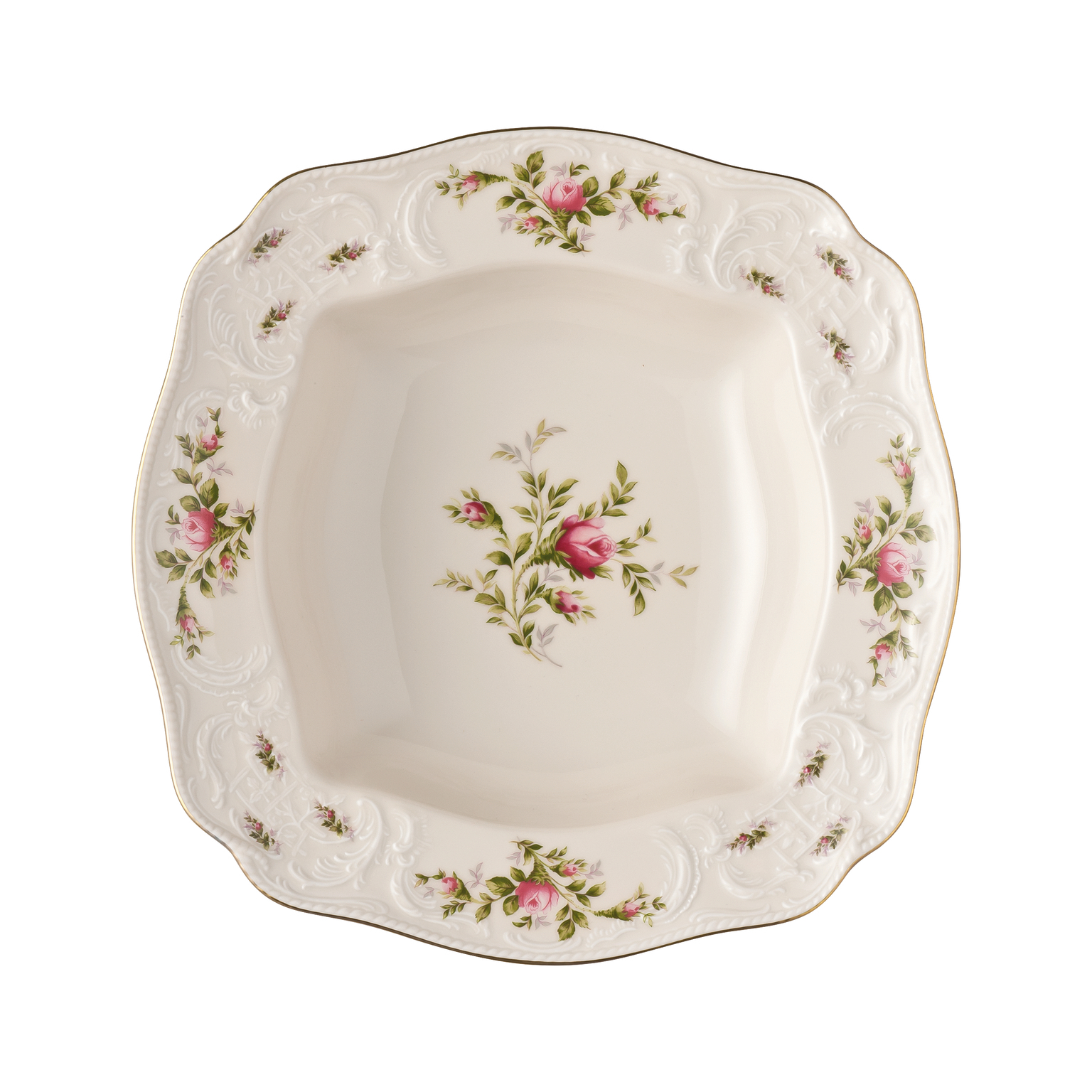 Rosenthal Sanssouci Elfenbein Moosrose neu Poliergold Ramona Schüssel mittel