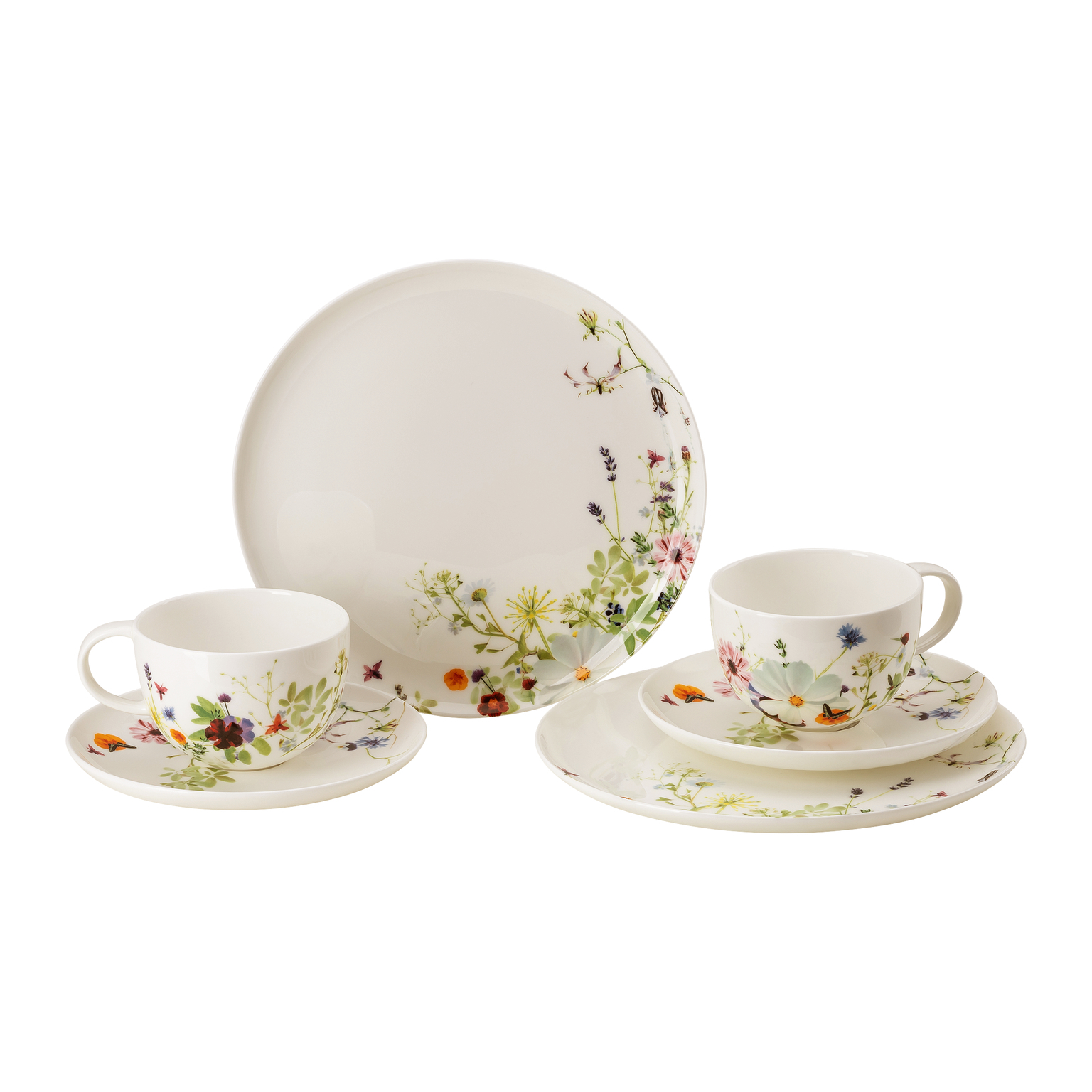 Rosenthal Brillance Bone China Grand Air Set 6-tlg. mit Kombitassen und Couptellern
