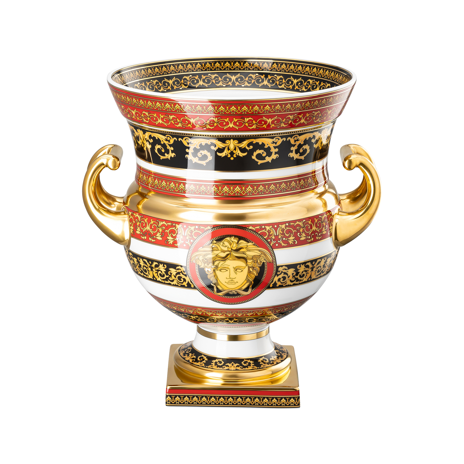 Versace Amphora Medusa Red Vase auf Fuß 33 cm
